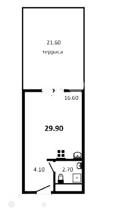 Продаётся 1-комнатная квартира в новостройке 30.0 кв.м. этаж 2/24 за 10 400 000 руб 