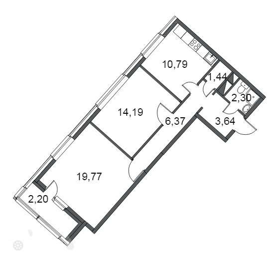 Продаётся 3-комнатная квартира в новостройке 61.0 кв.м. этаж 15/18 за 20 500 000 руб 