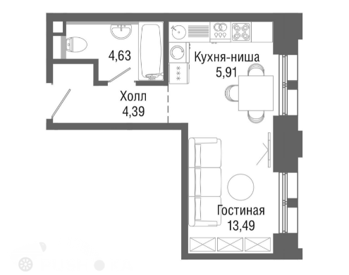 Продаётся 1-комнатная квартира в новостройке 29.0 кв.м. этаж 24/44 за 11 300 000 руб 