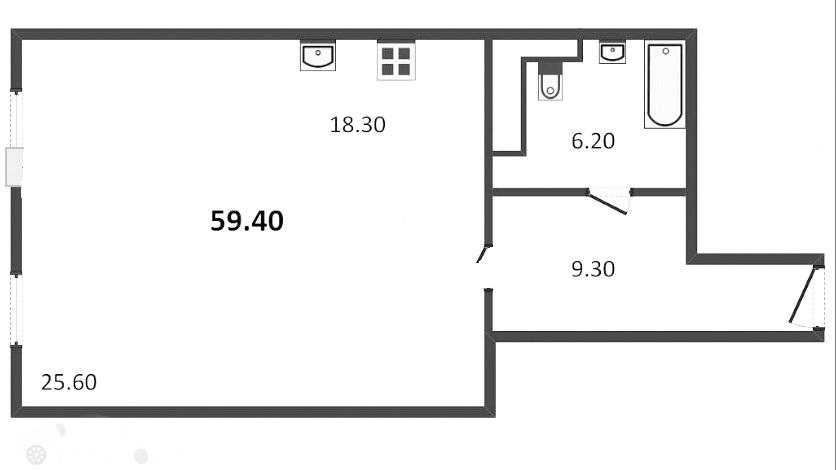 Продаётся 2-комнатная квартира в новостройке 59.5 кв.м. этаж 5/22 за 13 100 000 руб 