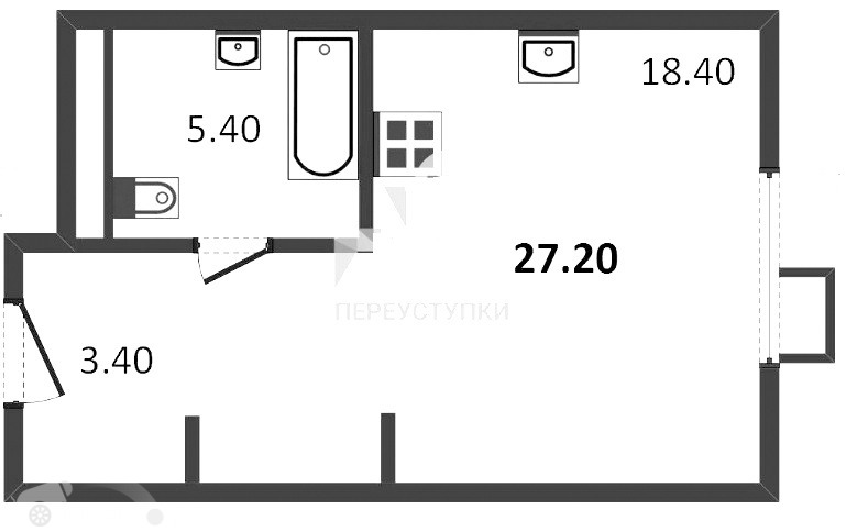 Продаётся 1-комнатная квартира в новостройке 27.0 кв.м. этаж 10/18 за 11 200 000 руб 