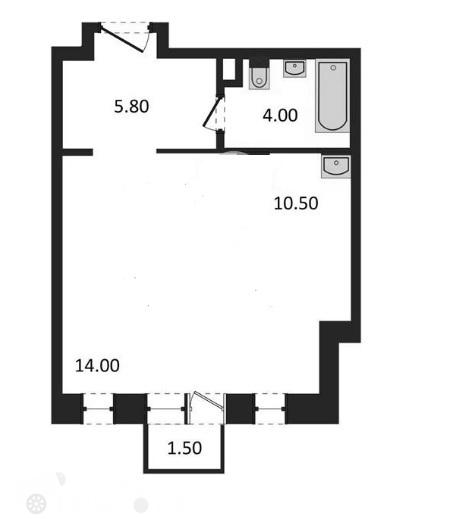 Продаётся 1-комнатная квартира в новостройке 34.4 кв.м. этаж 9/28 за 13 900 000 руб 