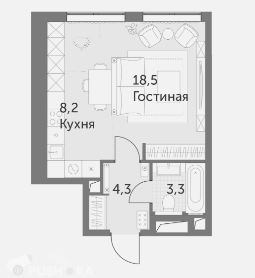 Купить однокомнатную квартиру в новостройке г Москва, ул Академика Волгина, д 2Д - PUSH-KA.RU, объявление №214666