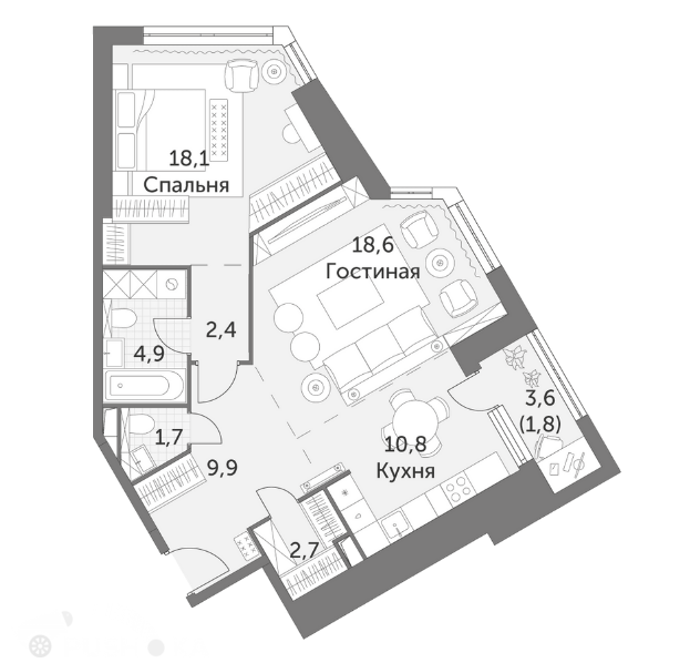 Купить трёхкомнатную квартиру в новостройке г Москва, ул Академика Волгина, д 2Д - PUSH-KA.RU, объявление №214670