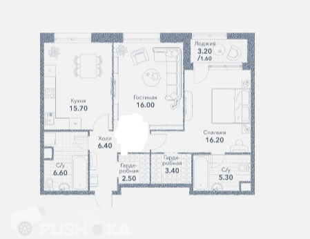 Продаётся 3-комнатная квартира в новостройке 72.0 кв.м. этаж 8/20 за 30 800 000 руб 