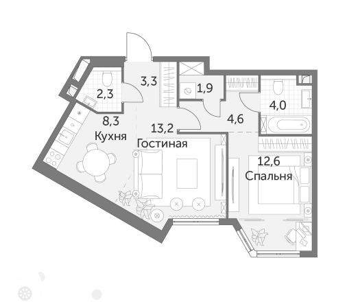 Купить двухкомнатную квартиру в новостройке г Москва, ул Академика Волгина, д 2Д - PUSH-KA.RU, объявление №197220