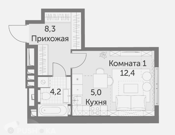 Продаётся 1-комнатная квартира в новостройке 29.0 кв.м. этаж 15/47 за 16 000 000 руб 