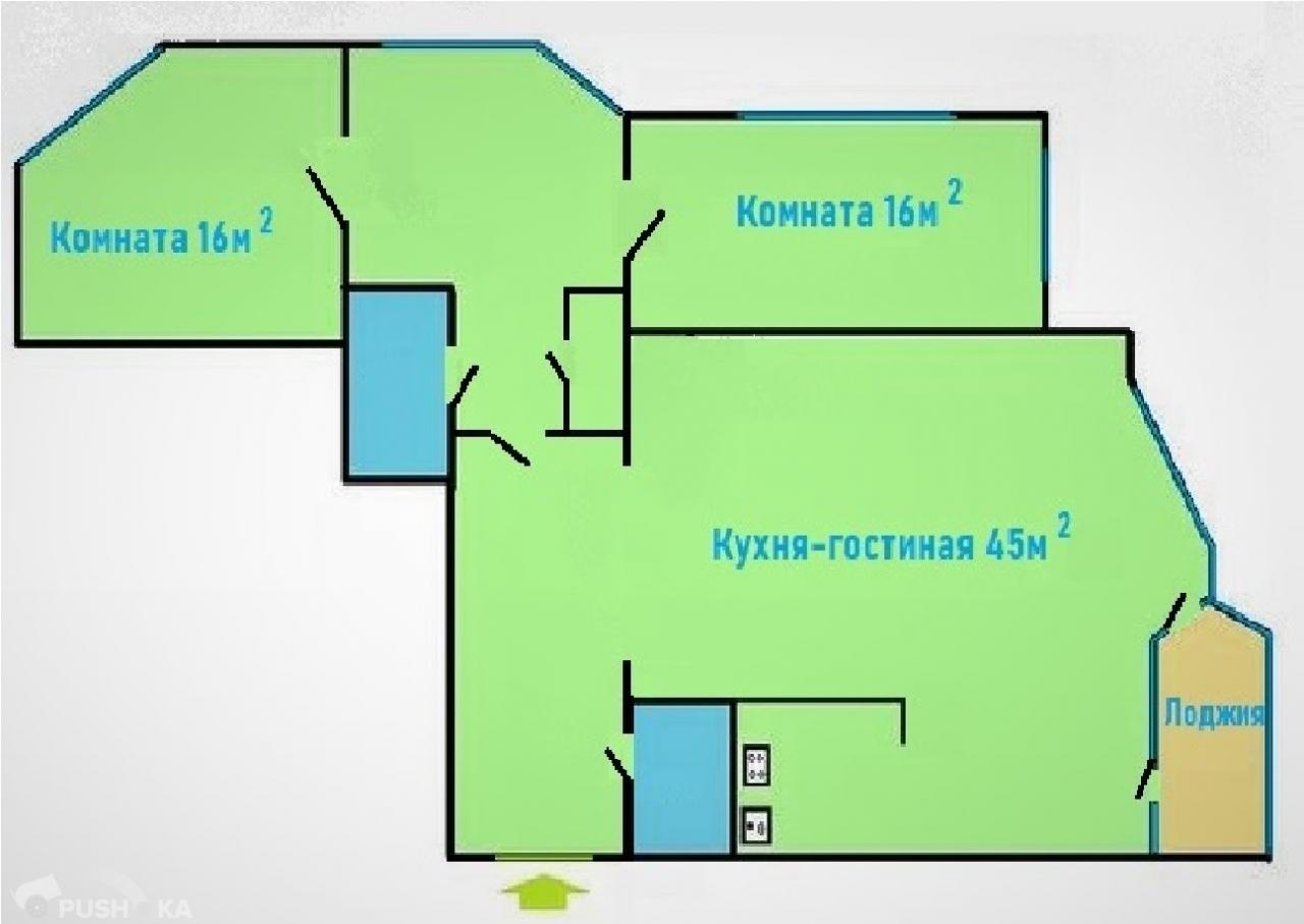Продаётся 2-комнатная квартира 110.0 кв.м. этаж 2/17 за 45 000 000 руб 