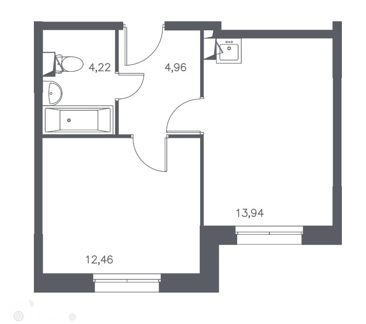 Продаётся 1-комнатная квартира в новостройке 34.0 кв.м. этаж 2/14 за 7 200 000 руб 