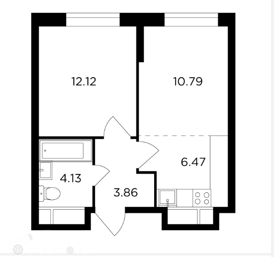 Продаётся 1-комнатная квартира в новостройке 38.0 кв.м. этаж 12/32 за 12 900 000 руб 