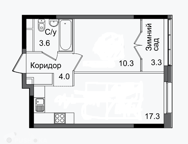 Продаётся 2-комнатная квартира в новостройке 39.0 кв.м. этаж 2/25 за 10 100 000 руб 