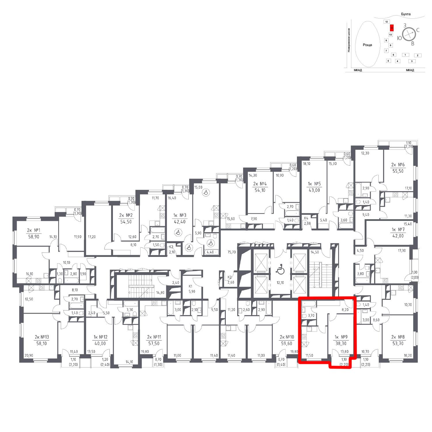 Продаётся 1-комнатная квартира в новостройке 38.3 кв.м. этаж 17/33 за 0 руб 