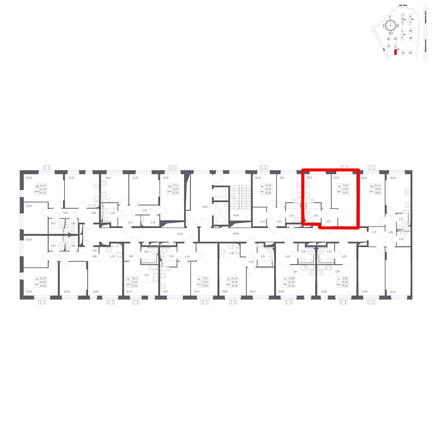 Продаётся 1-комнатная квартира в новостройке 34.0 кв.м. этаж 14/17 за 6 139 269 руб 