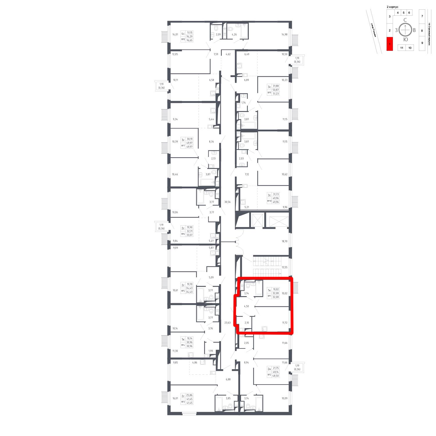 Продаётся 1-комнатная квартира в новостройке 32.1 кв.м. этаж 11/17 за 6 859 240 руб 