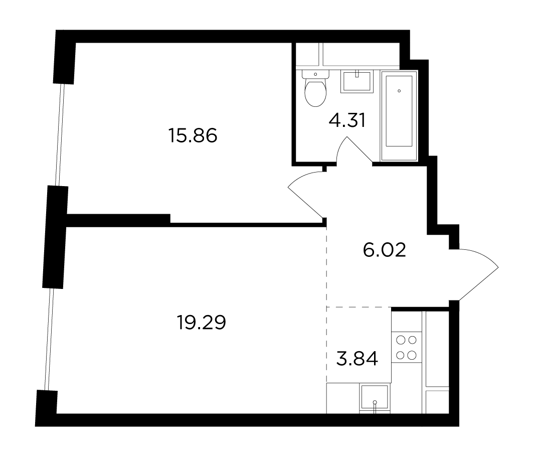 Продаётся 2-комнатная квартира в новостройке 49.3 кв.м. этаж 29/29 за 21 042 840 руб 