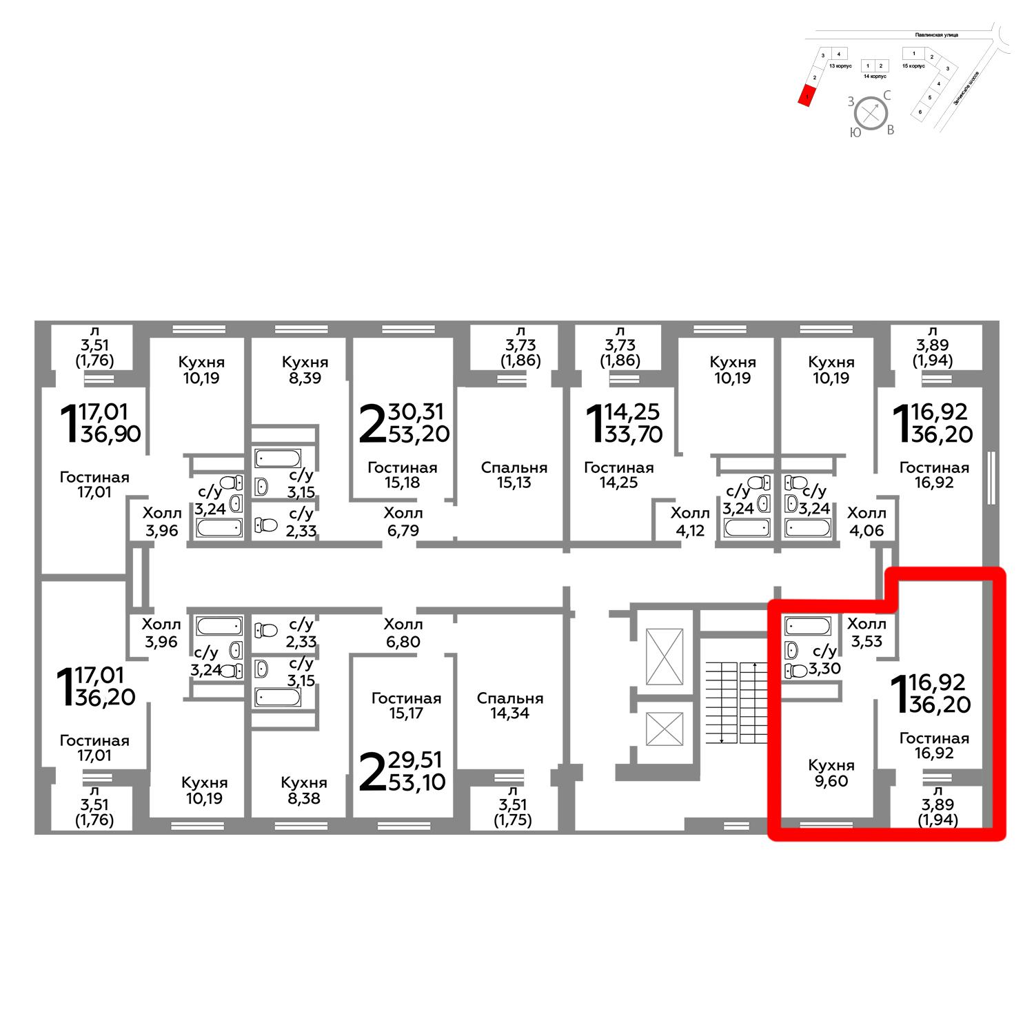 Продаётся 1-комнатная квартира в новостройке 36.2 кв.м. этаж 7/22 за 3 828 150 руб 