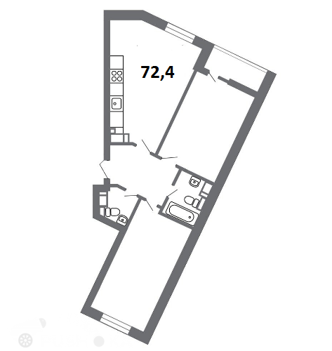 Продаётся 3-комнатная квартира в новостройке 72.0 кв.м. этаж 16/24 за 20 200 000 руб 
