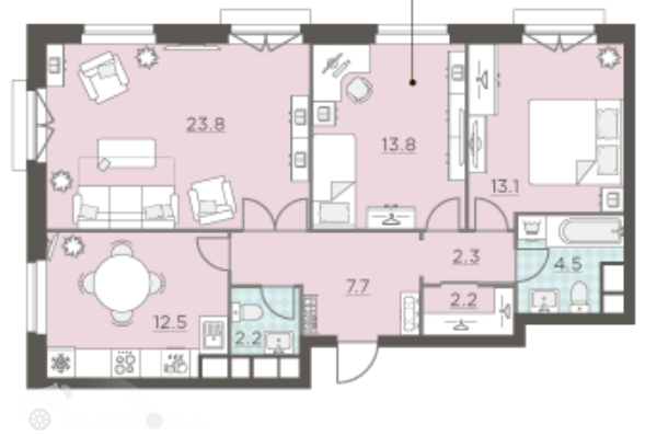 Продаётся 3-комнатная квартира в новостройке 83.0 кв.м. этаж 2/29 за 27 200 000 руб 