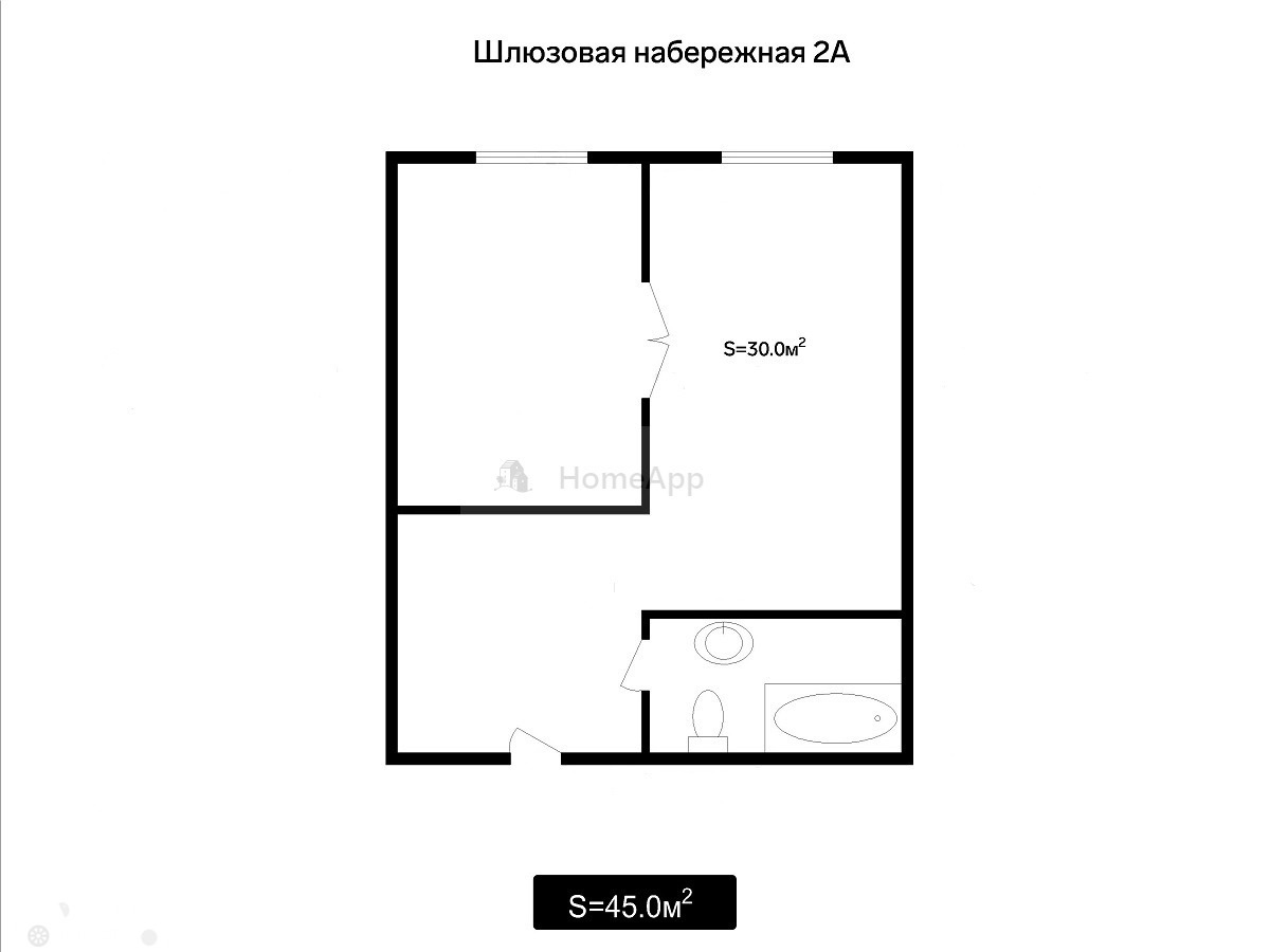 Продаётся 1-комнатная квартира 45.0 кв.м. этаж 3/7 за 30 000 000 руб 