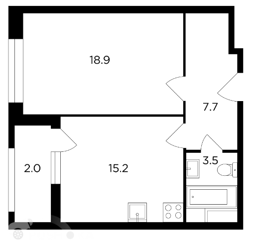 Продаётся 2-комнатная квартира в новостройке 47.0 кв.м. этаж 5/20 за 17 600 000 руб 