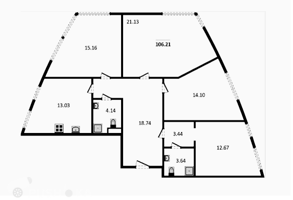 Продаётся 3-комнатная квартира в новостройке 99.0 кв.м. этаж 20/32 за 38 199 994 руб 